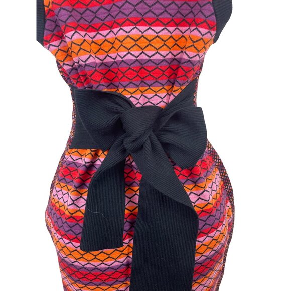 Toccin Striped Multicolor Sleeveless Knit Midi Dress With Turtleneck Sz XL - New - Picture 6 of 10